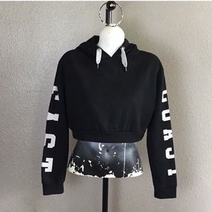Topshop Cropped Hoodie